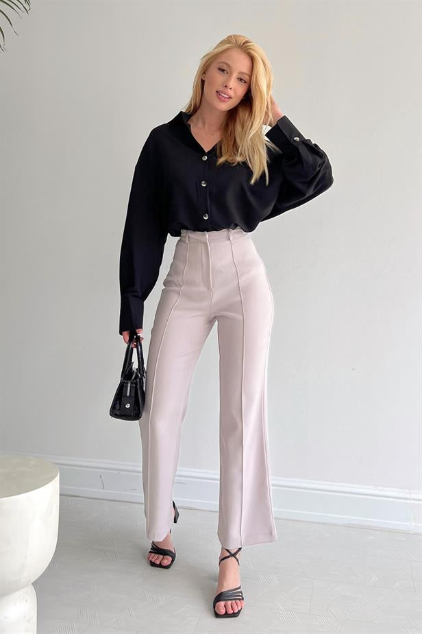 Pantalon large gris