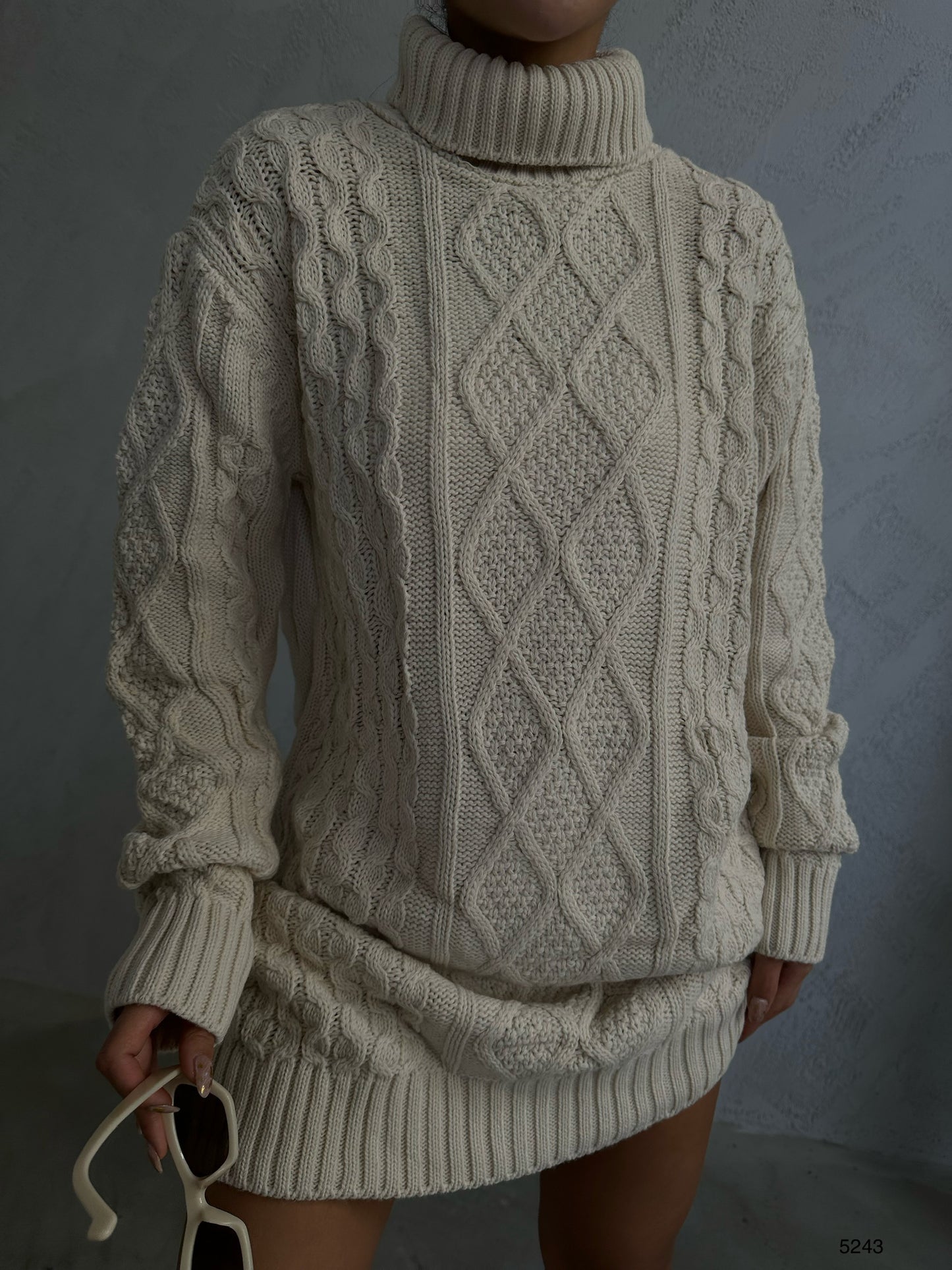 Robe pull beige
