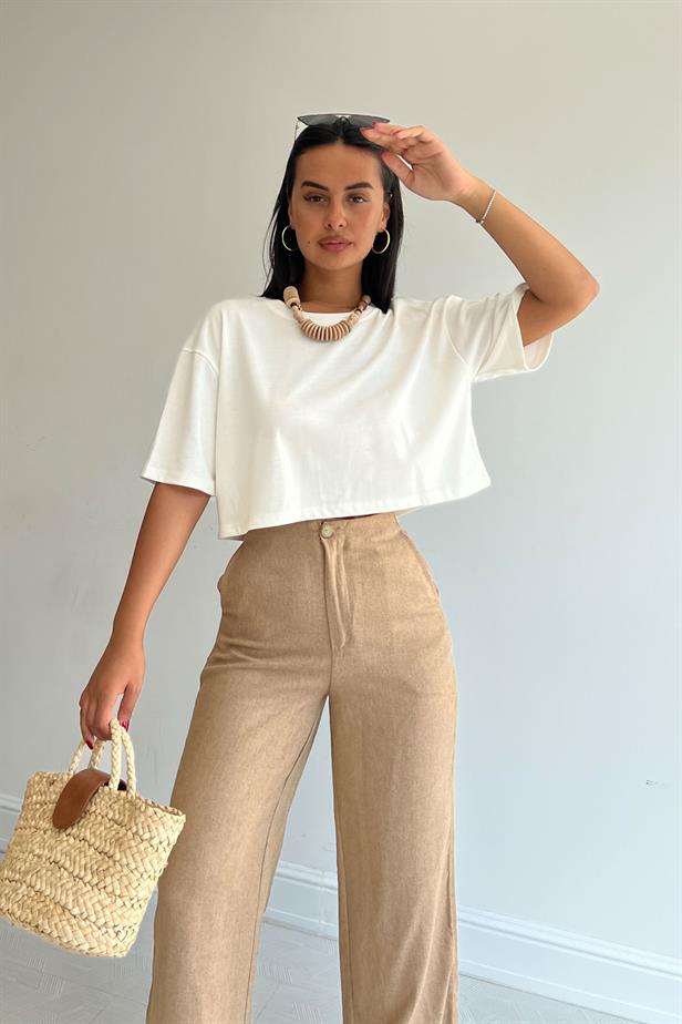Tee-shirt blanc court