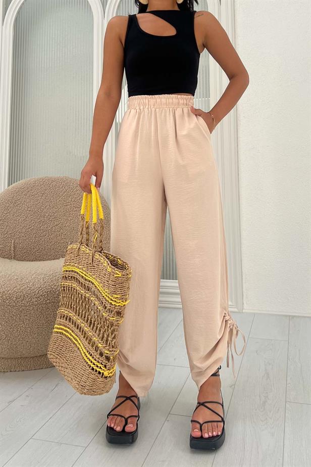 Pantalon fluide beige