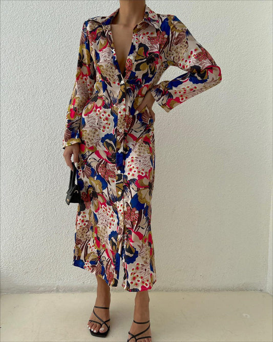 Robe longue imprimée