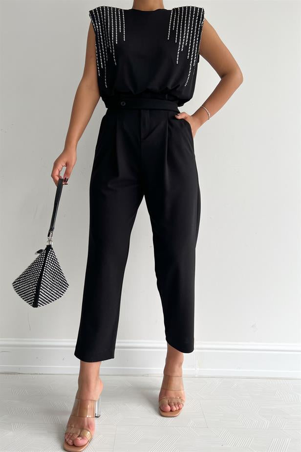 Pantalon noir cintré