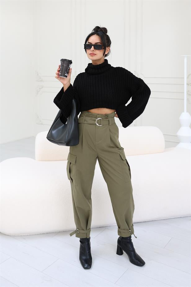 Pantalon cargo kaki