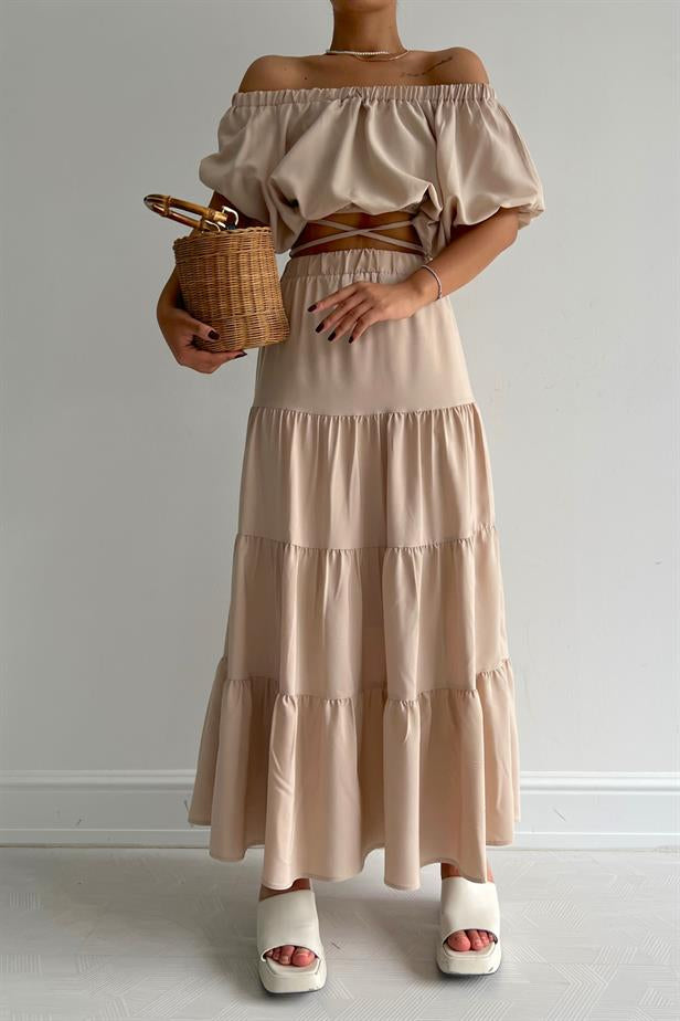 Ensemble beige jupe+haut