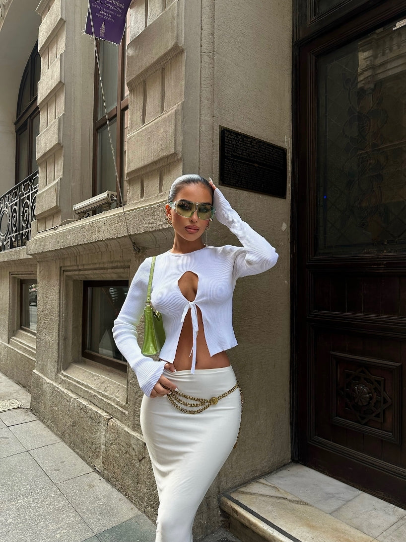 398 - Blouse ouverte blanche