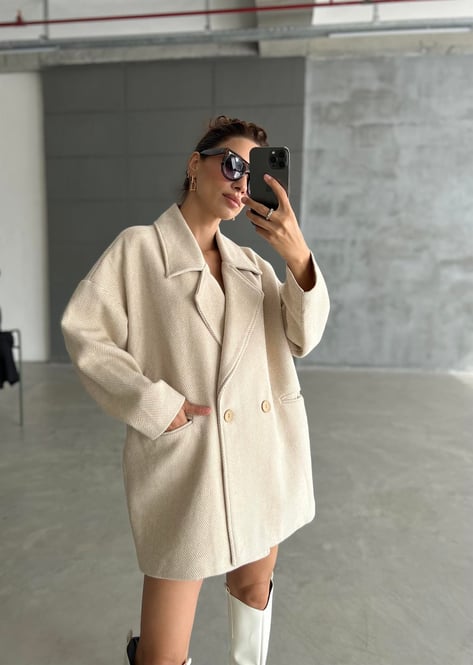 486 - Manteau blazer beige