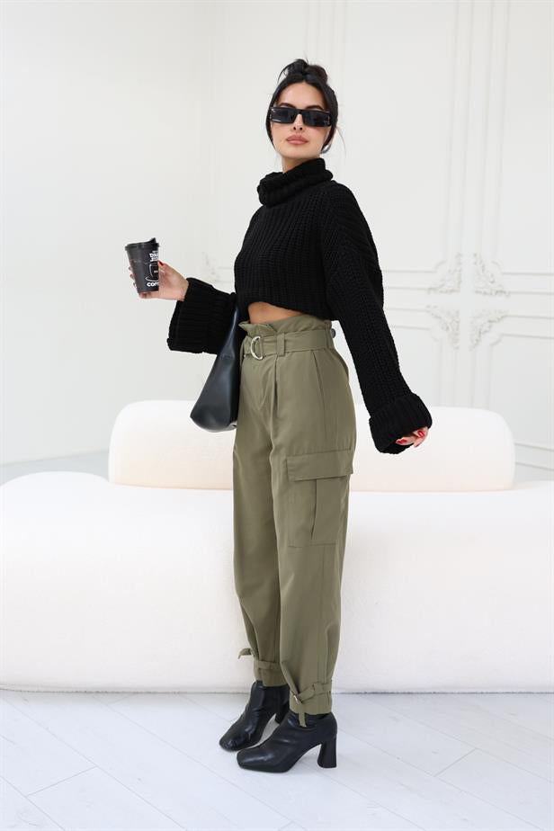 Pantalon cargo kaki