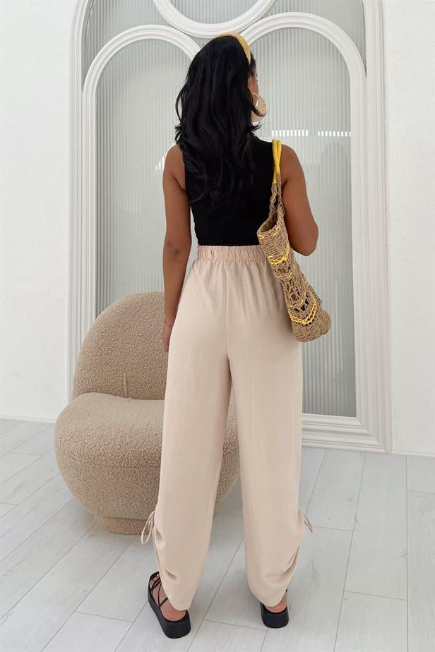 Pantalon fluide beige