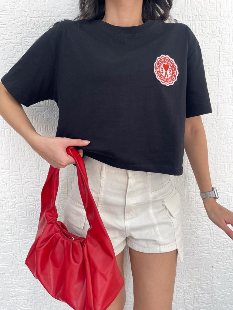 Crop top noir Ami paris