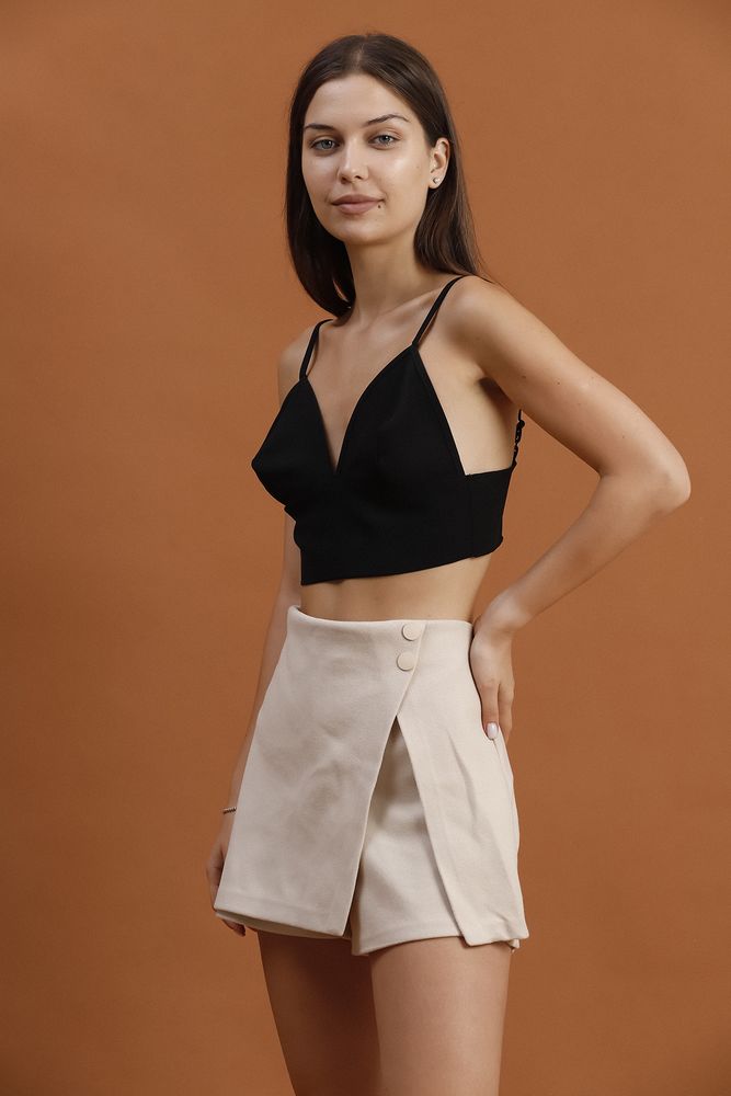 Jupe short beige
