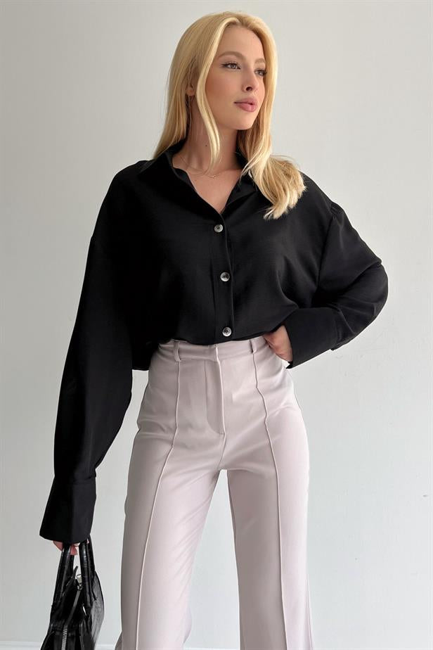 Pantalon large gris