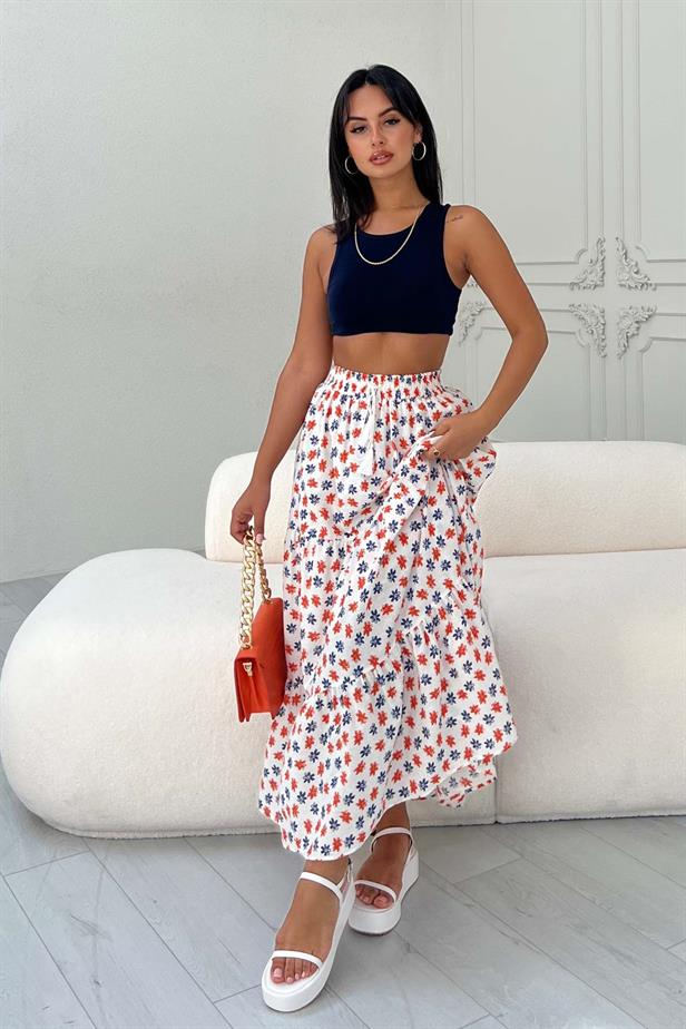 Jupe fleurie longue