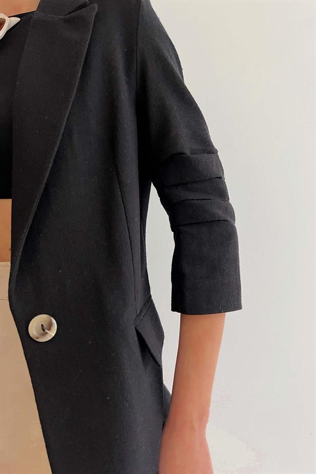 Blazer lin noir