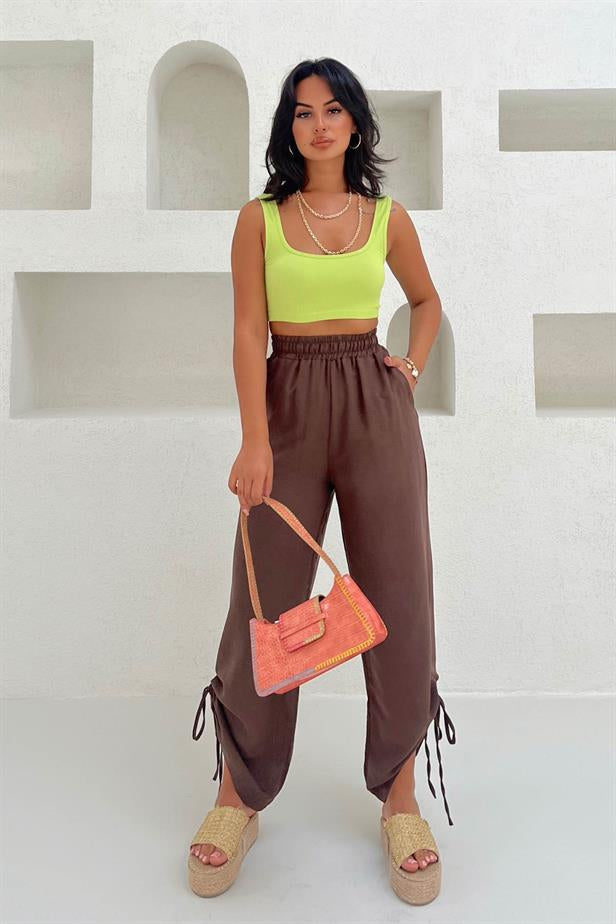 Pantalon fluide marron