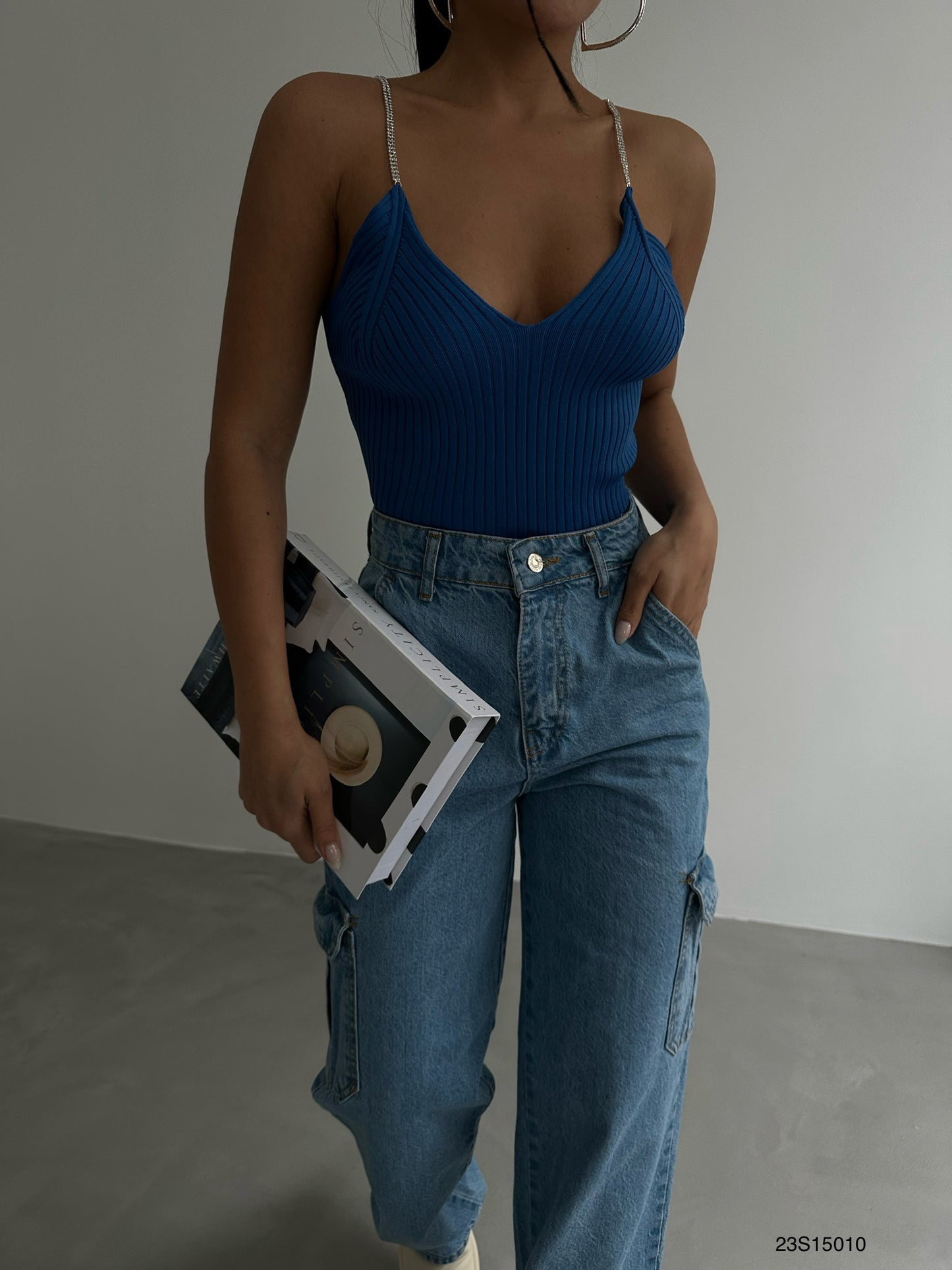 Top bretelles bleu