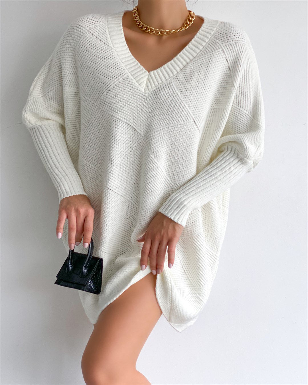 Robe pull écru