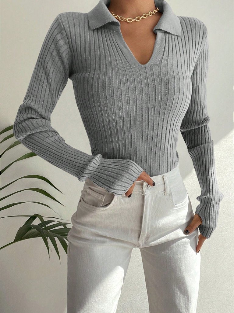 Pull polo gris