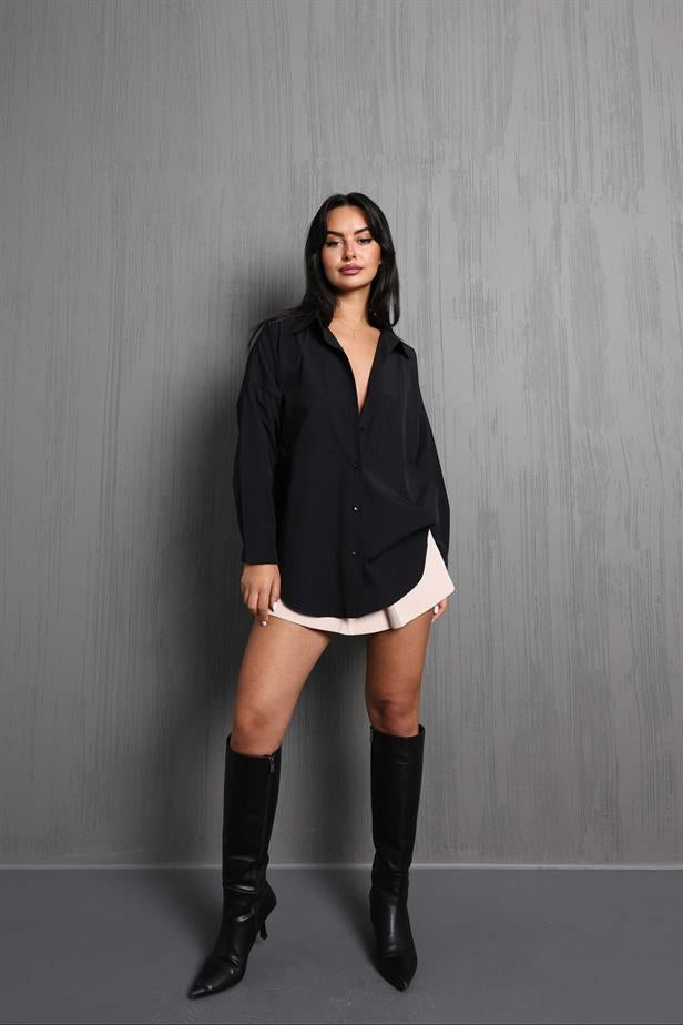 Chemise noire oversize