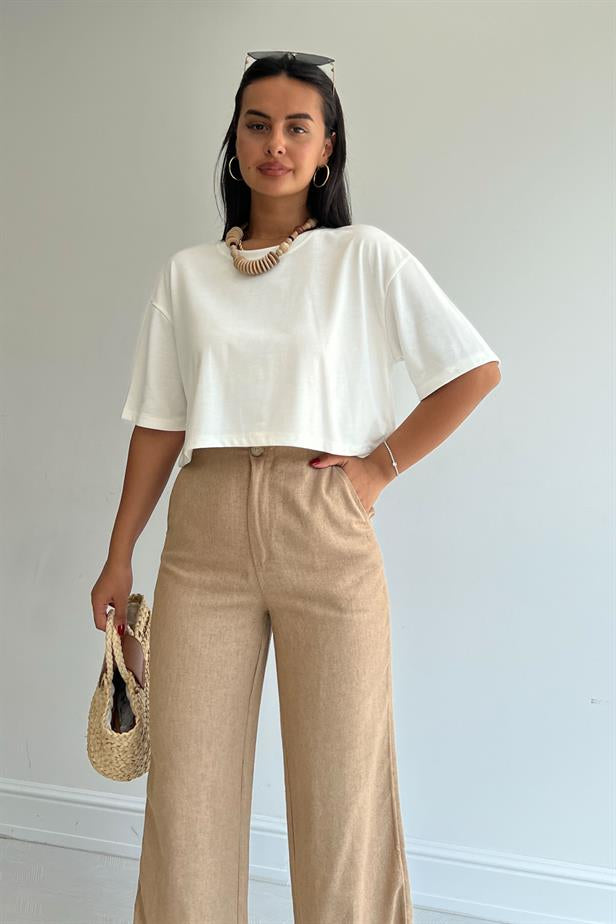 Tee-shirt blanc court