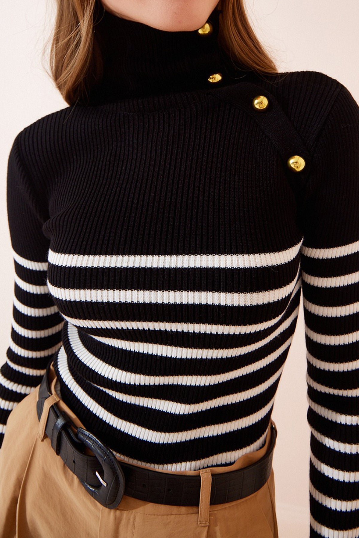 Pull rayé noir