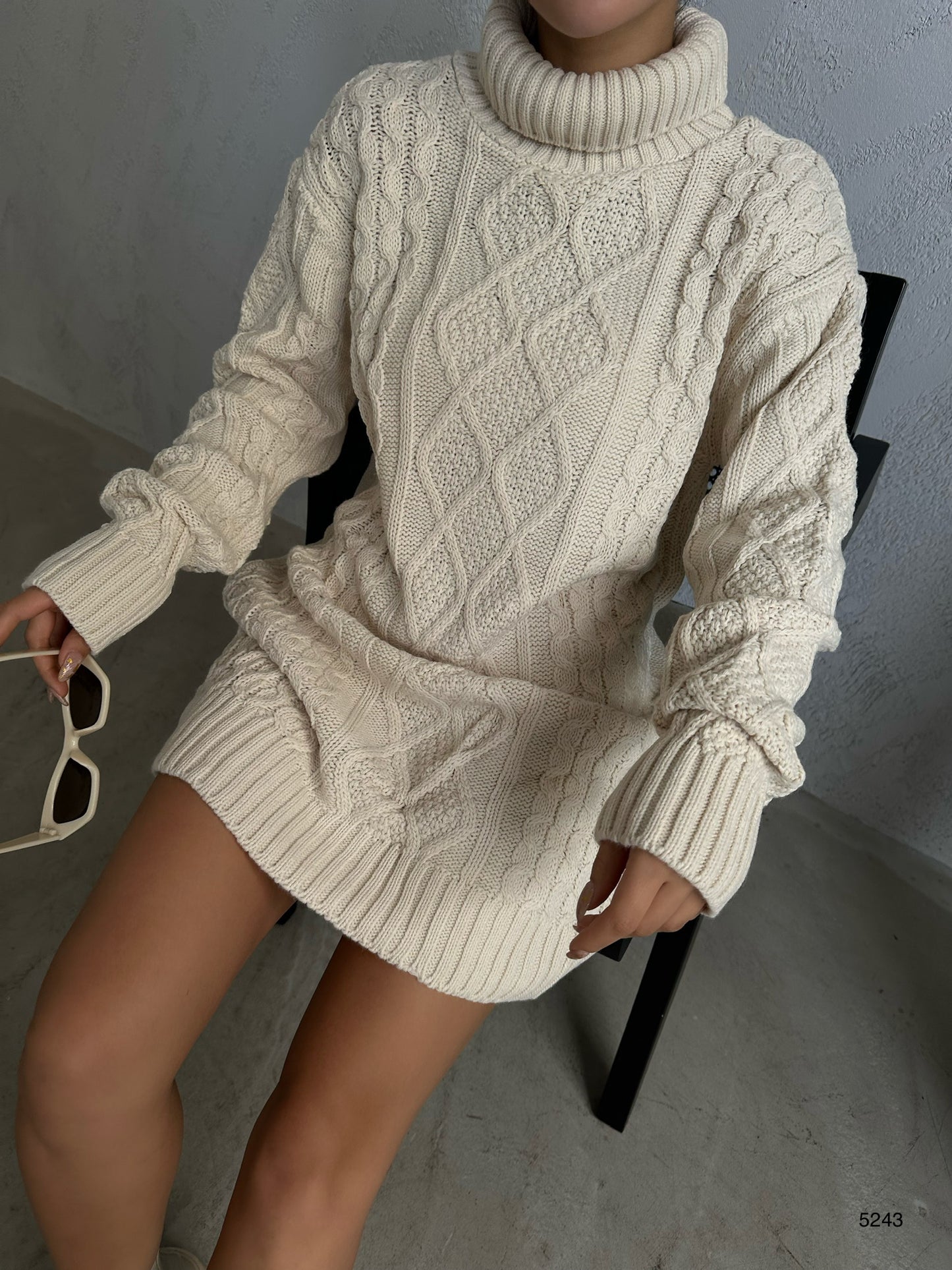 Robe pull beige