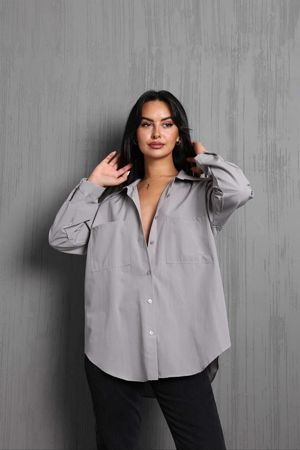 Chemise grise oversize