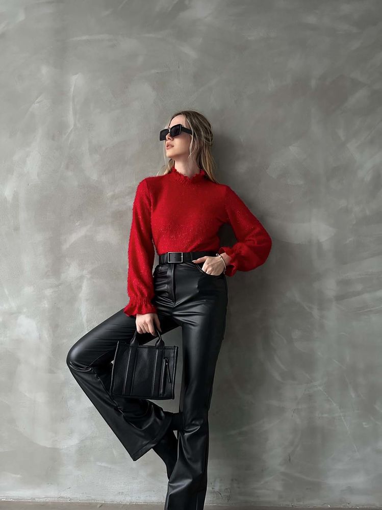 Blouse rouge poils