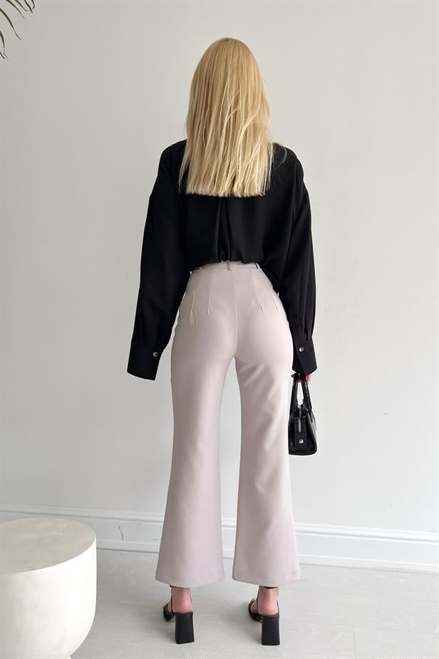Pantalon large gris