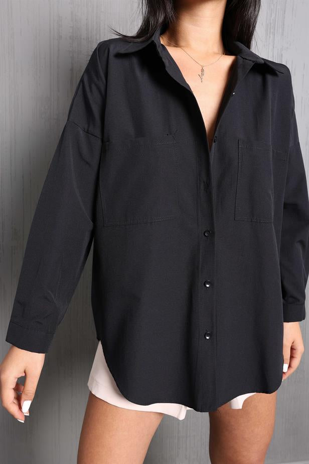 Chemise noire oversize
