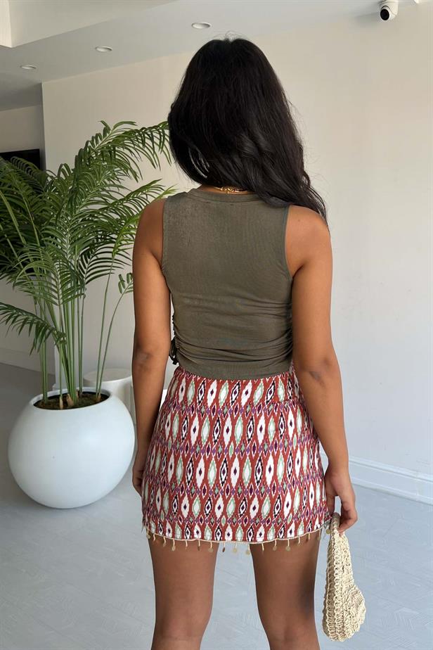 Crop top kaki