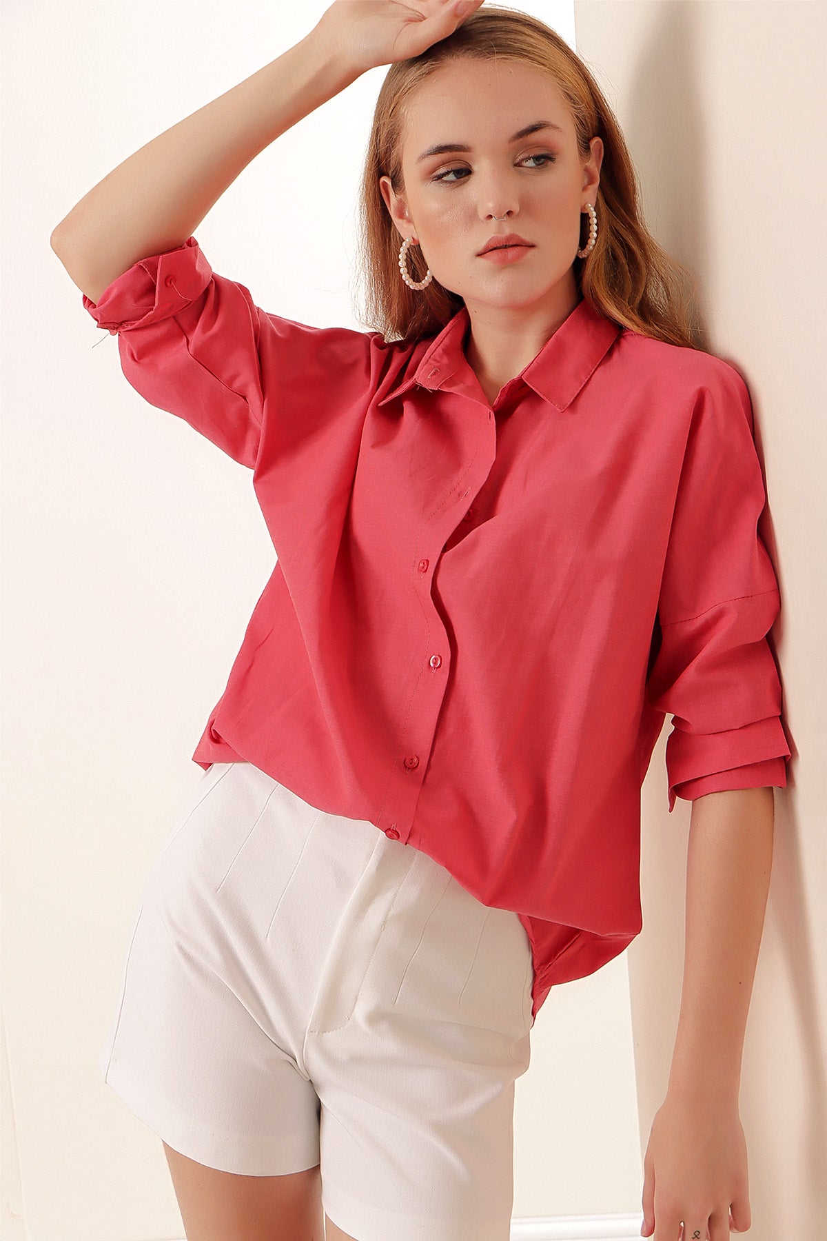Chemise rose