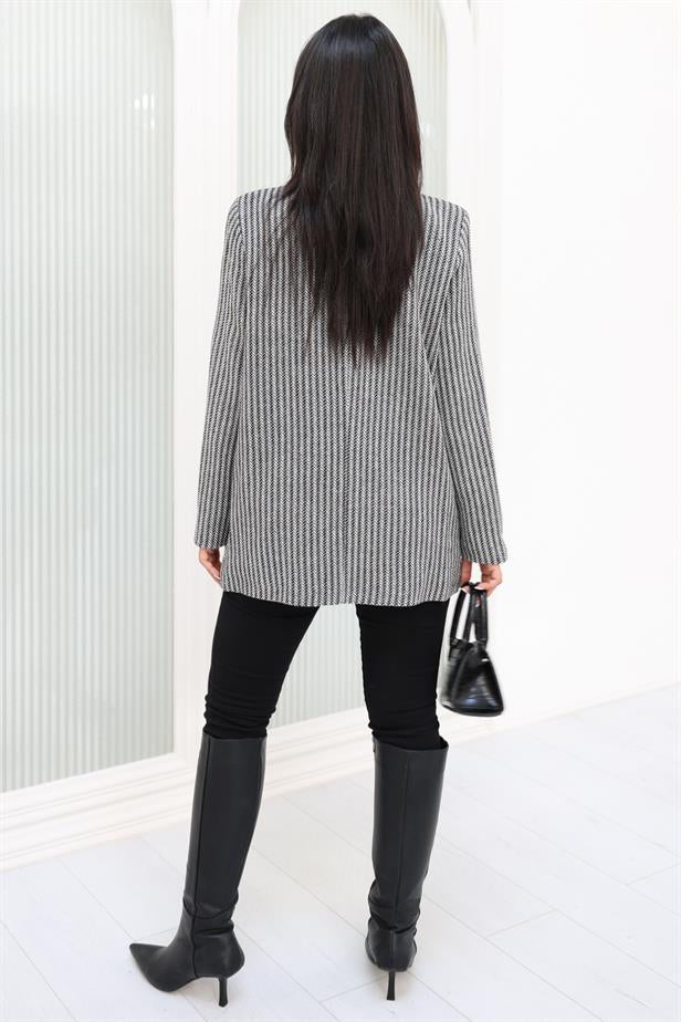 Veste vintage noir / gris
