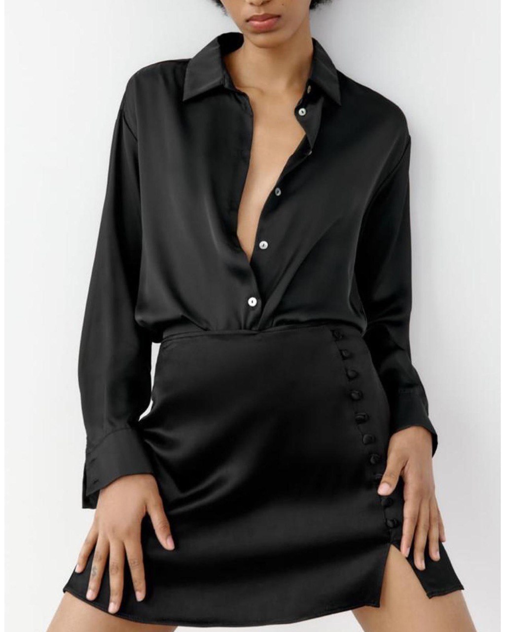 Jupe noire satin