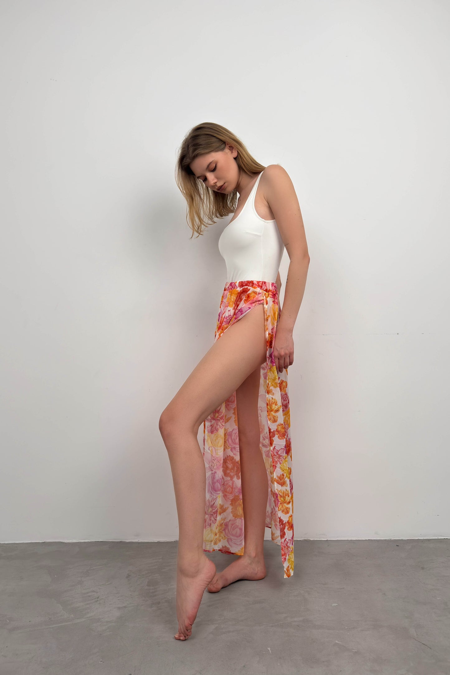 412 - Paréo rose multicolor