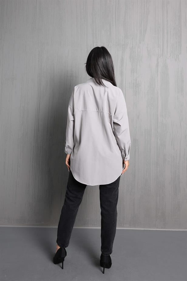 Chemise grise oversize