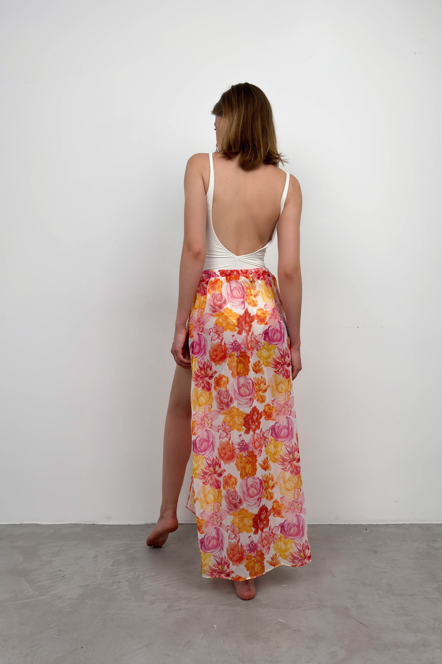 412 - Paréo rose multicolor