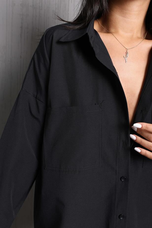 Chemise noire oversize