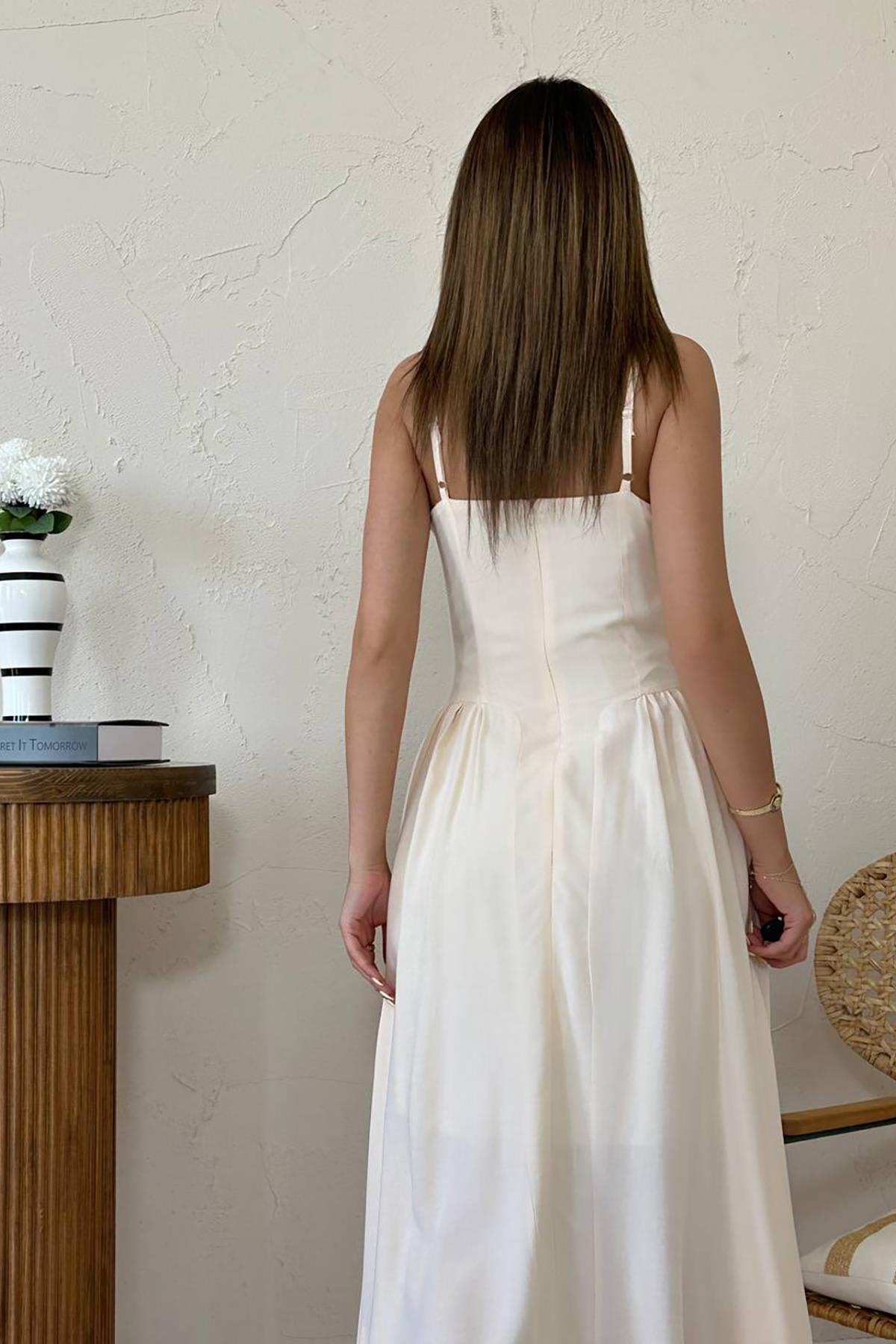 644 - Robe longue écrue