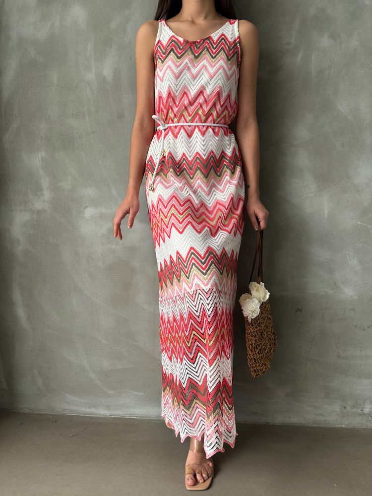 Robe Zig zag rose