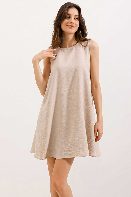 550 - Robe courte lin Beige