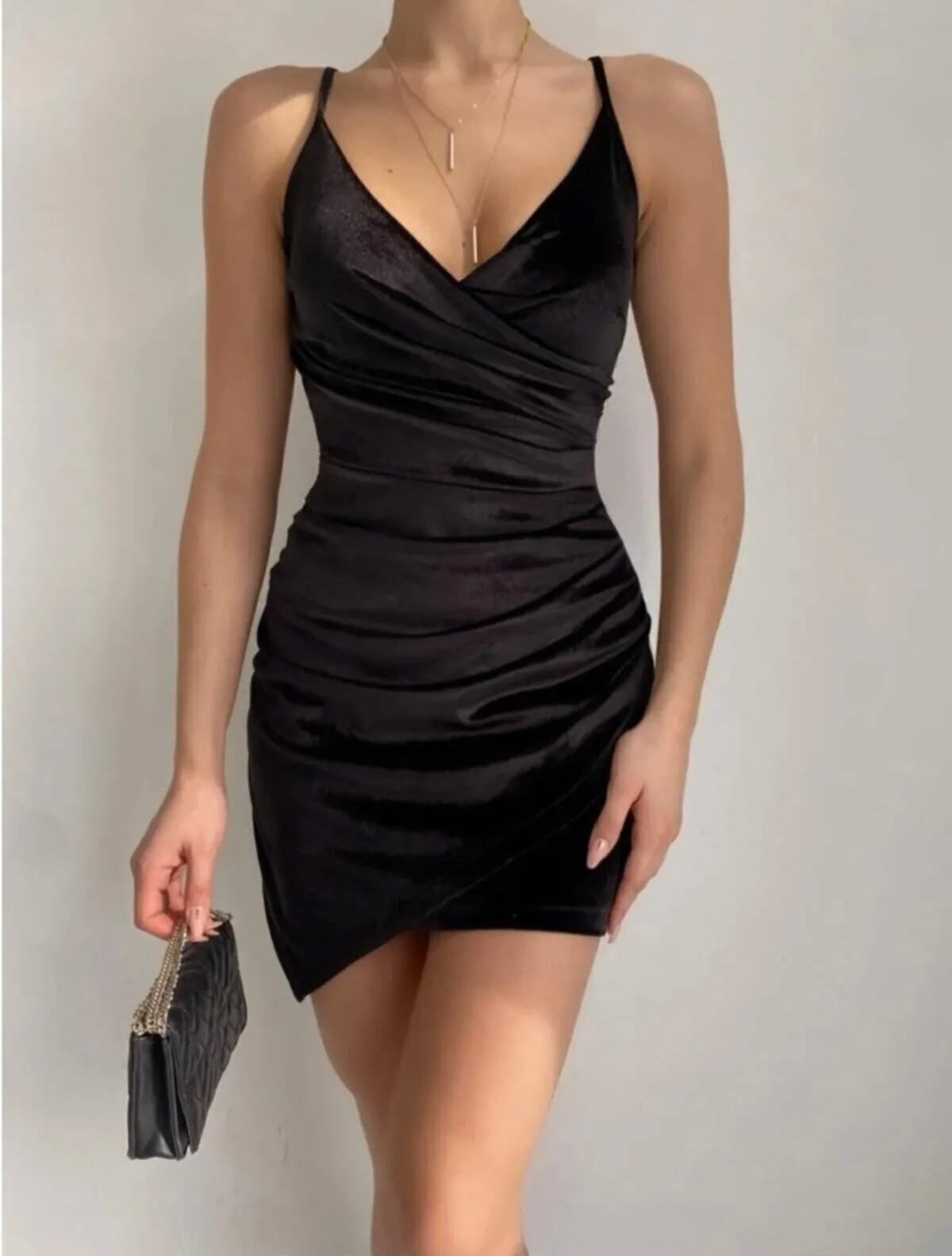 562 - Robe effet velours noire