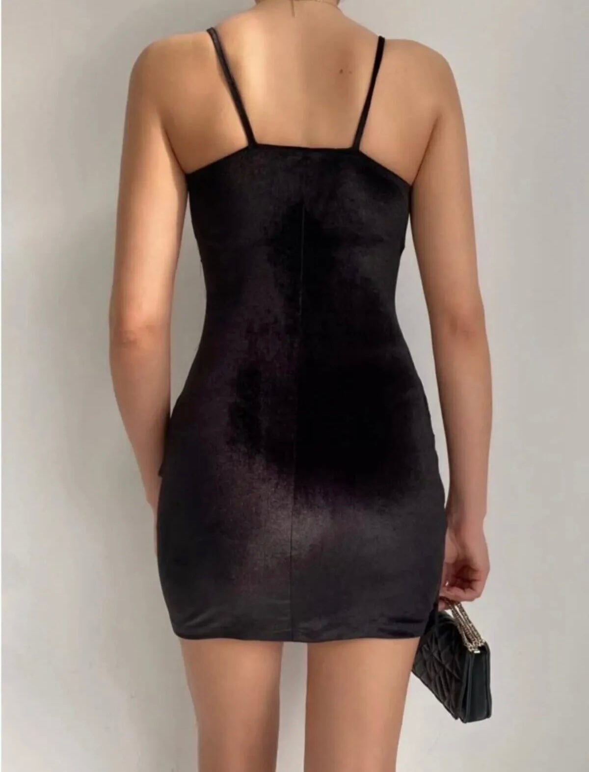 562 - Robe effet velours noire