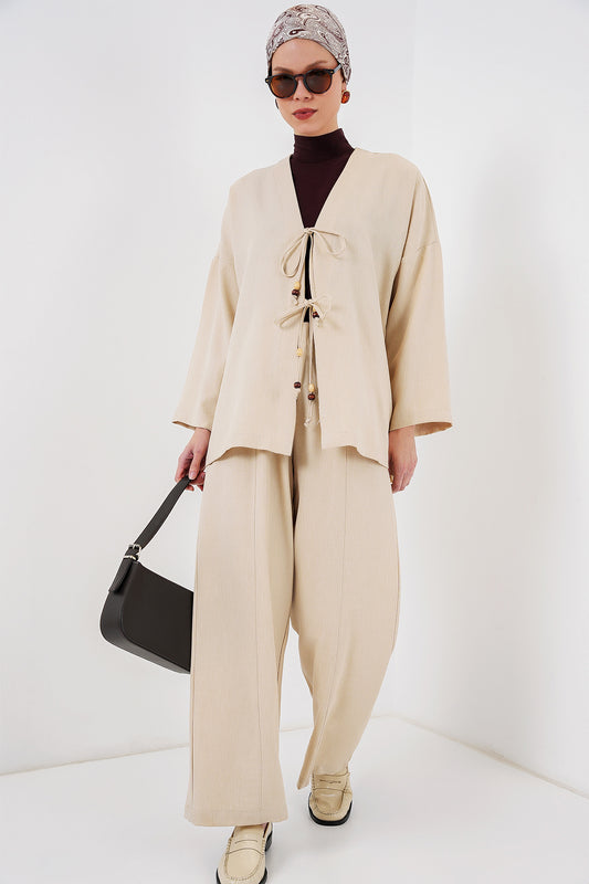 509 - Ensemble kimono beige lin