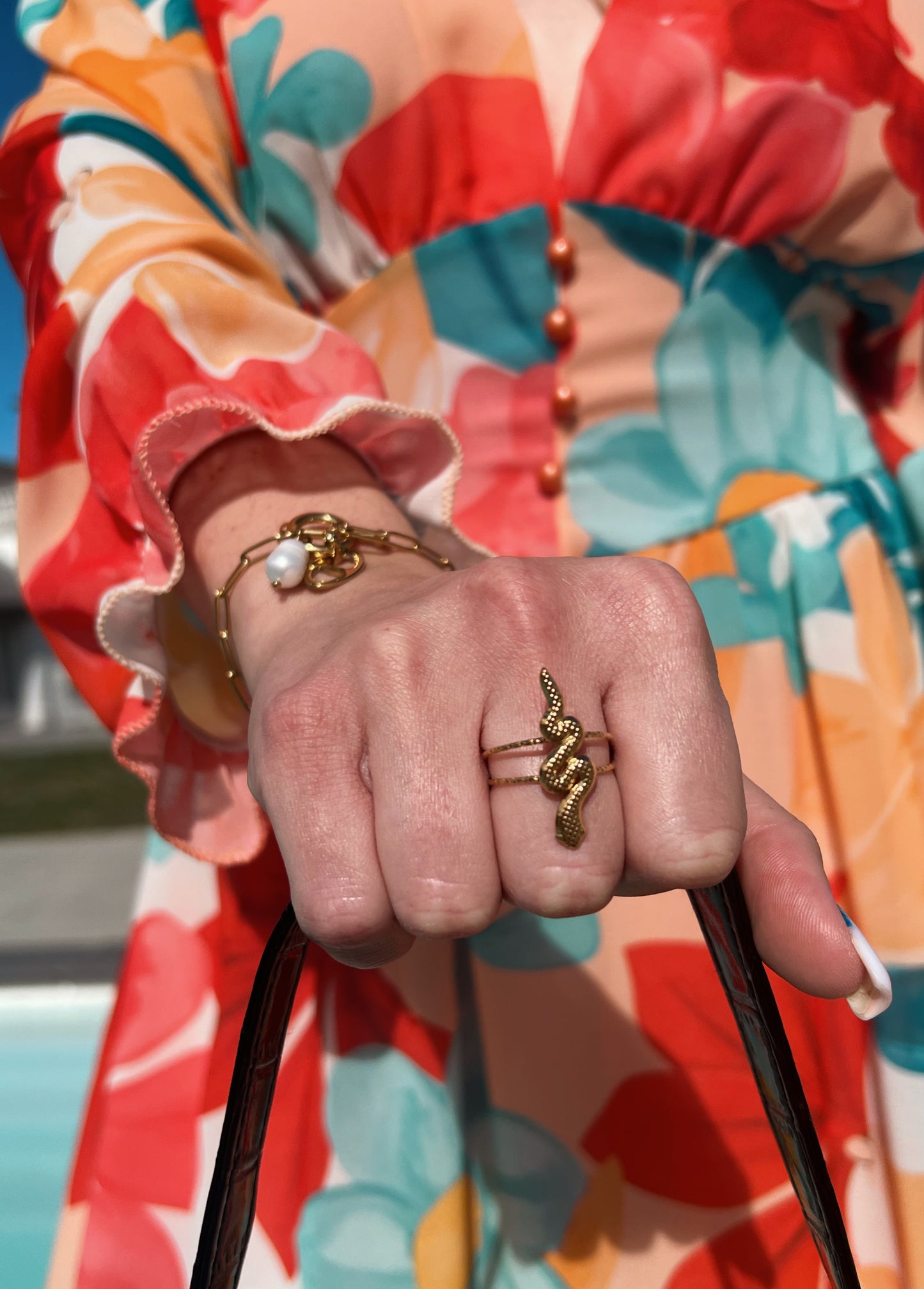 Bague acier Serpent