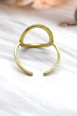 Bague acier Merry doré