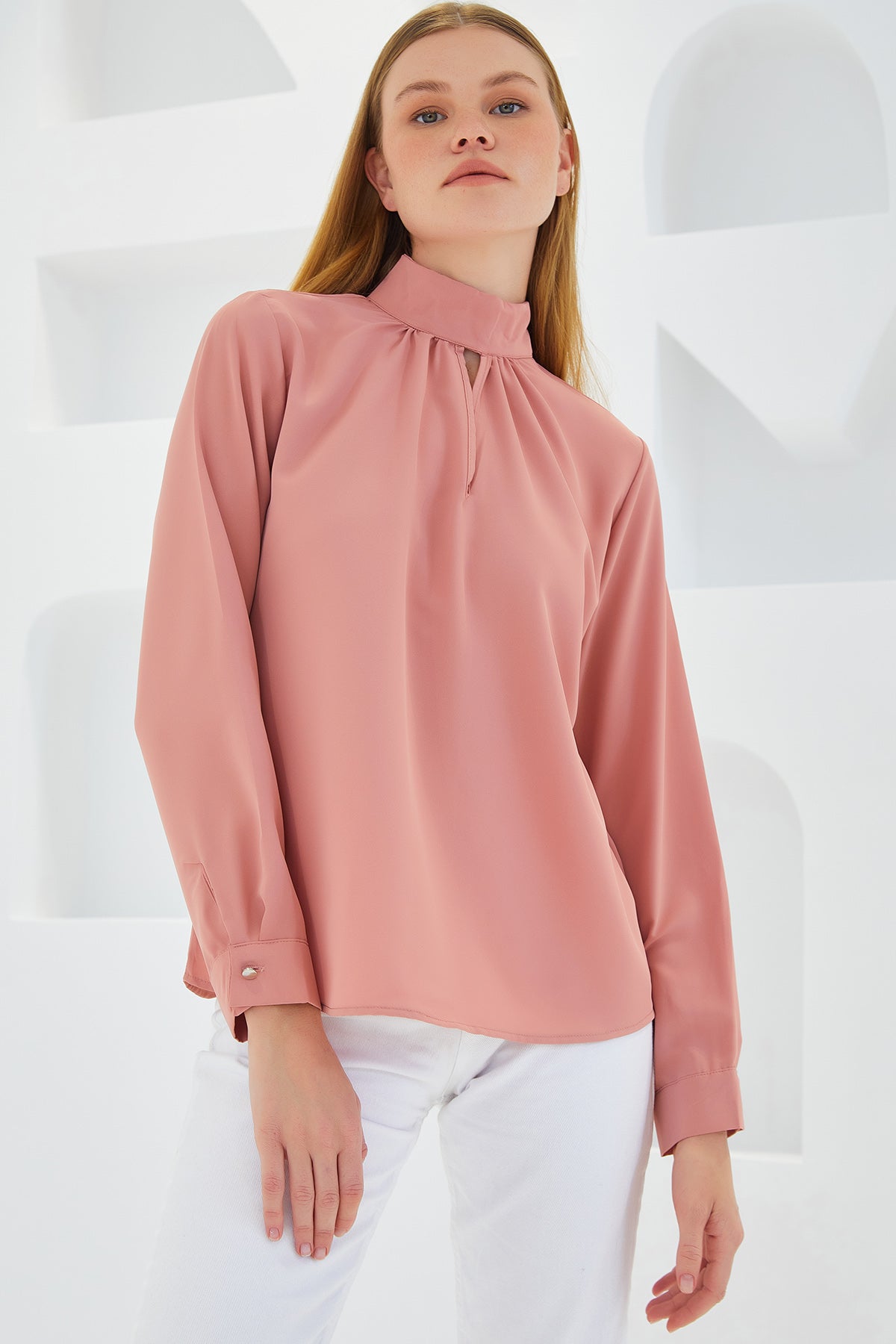 552 - Chemisier rose pale