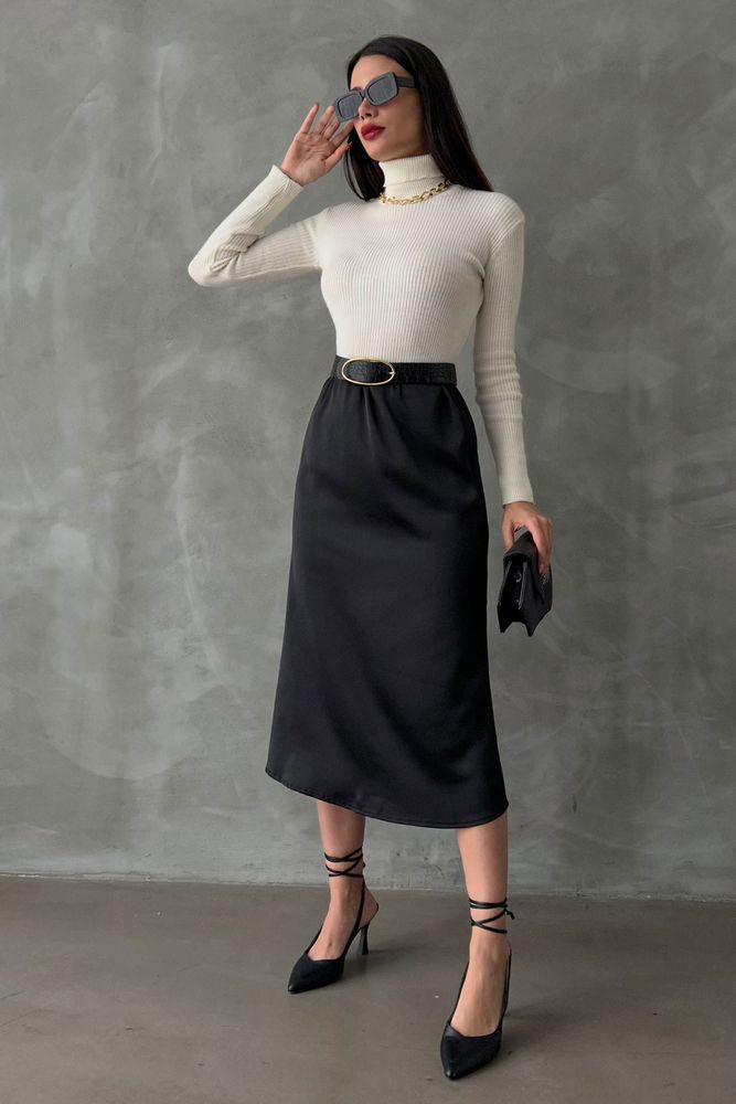 Jupe satin noire