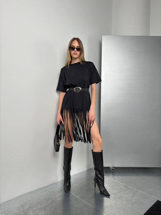 402 - Robe tunique à franges