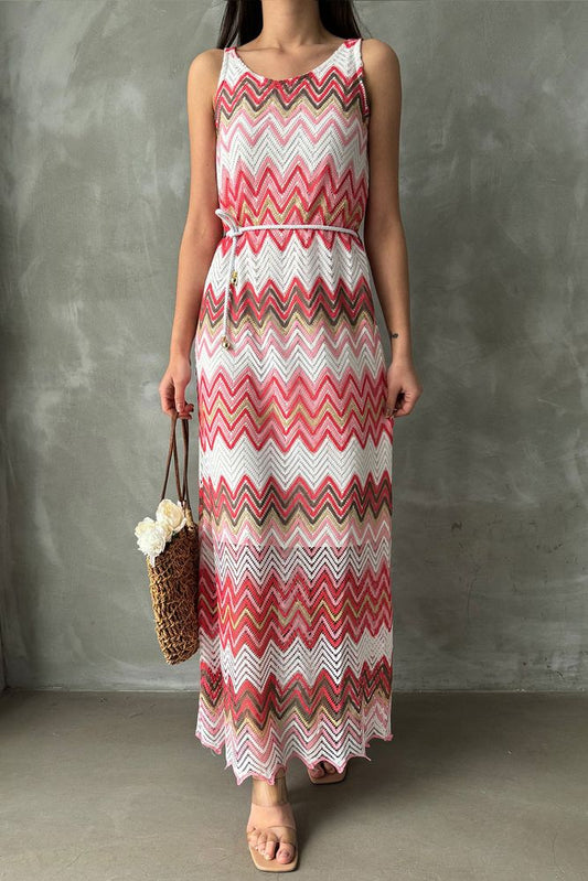 Robe Zig zag rose