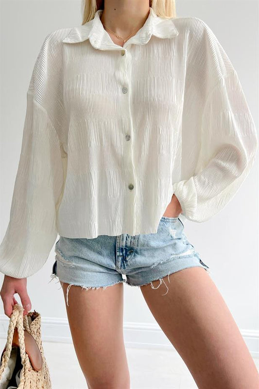 Chemise blanche relief